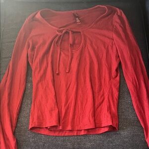 SKIMS Vibrant Red Long Sleeve Top